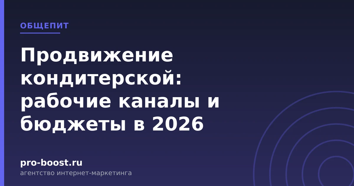 Продвижение кондитерской: рабочие каналы и бюджеты в 2026 — продвижение, реклама, клиенты